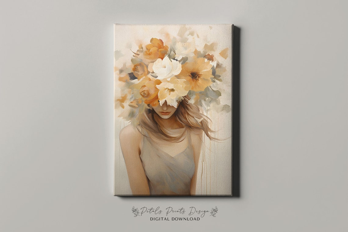 Flower Woman Art Vintage Oil Painting Cottagecore Wall Art Decor Farmhouse Print Garden Art Print 2024 - Image 4