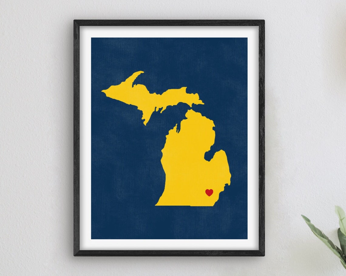 Ann Arbor Michigan Art College Themed Decor Alumni Map