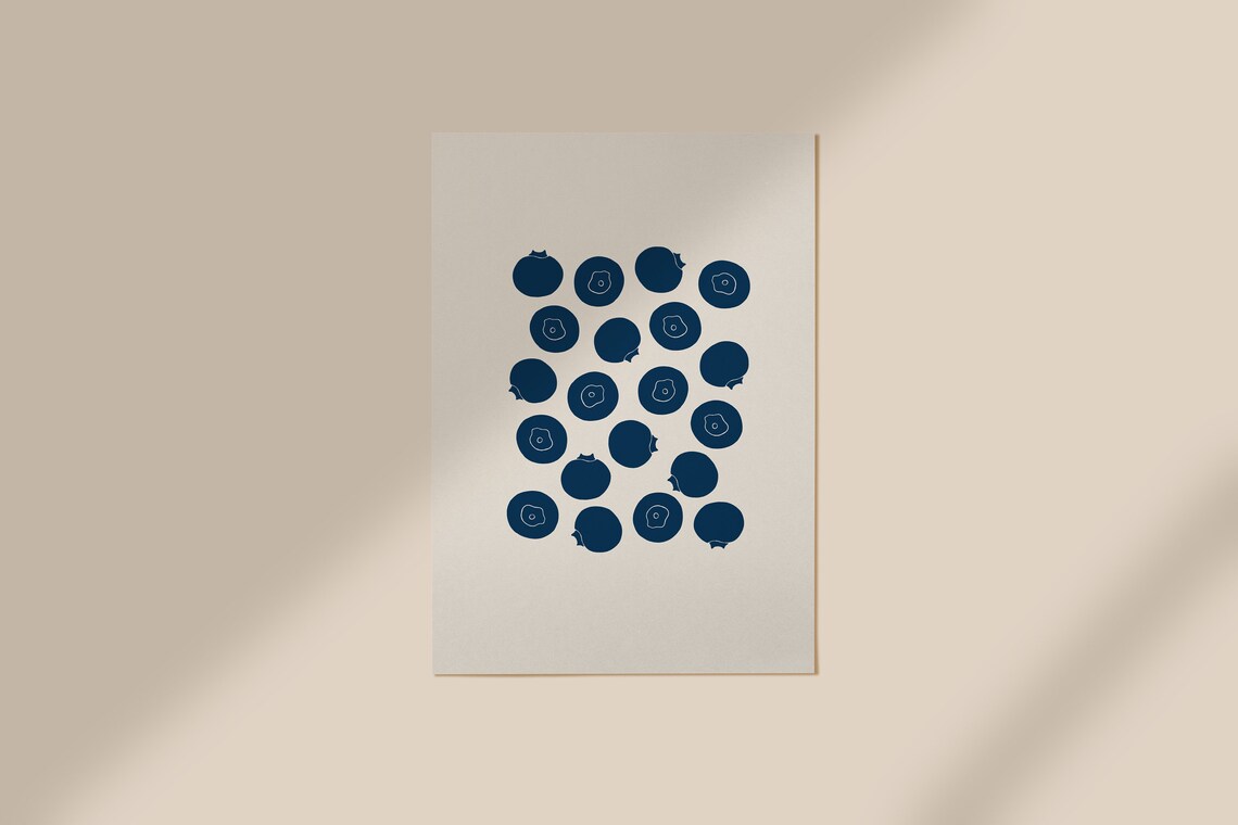 Blueberries Art Print, Kitchen Wall Art Poster - Image 3