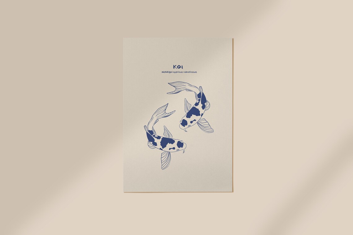 Koi Fish Japanese Art Print, Fish Wall Art - Image 3
