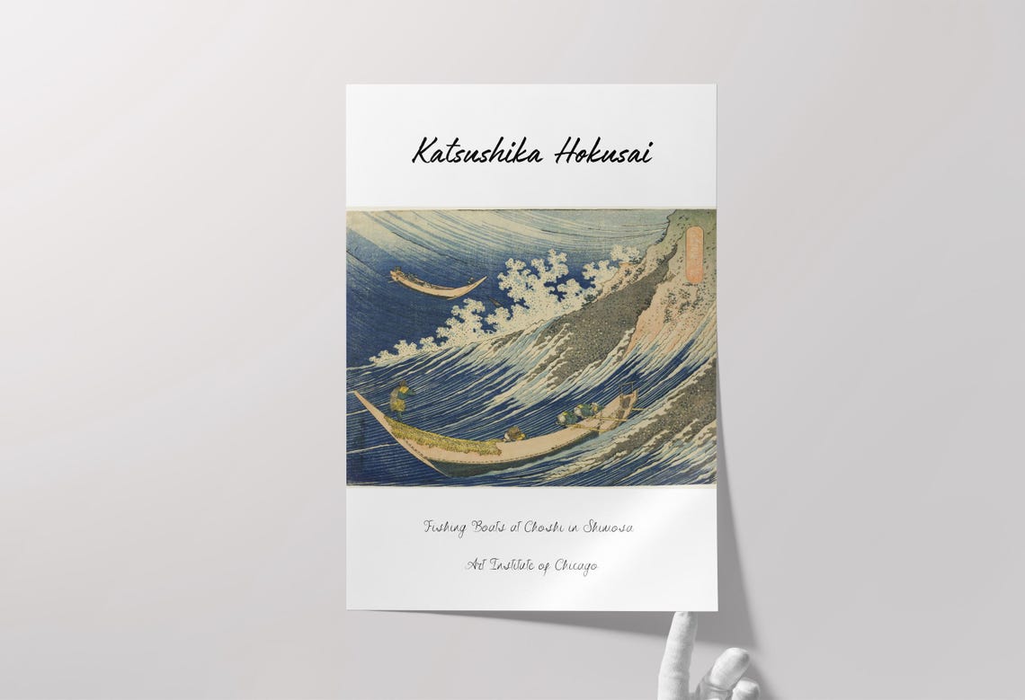 Hokusai Poster Wall Art Japanese Decor Modern Home Framed Option