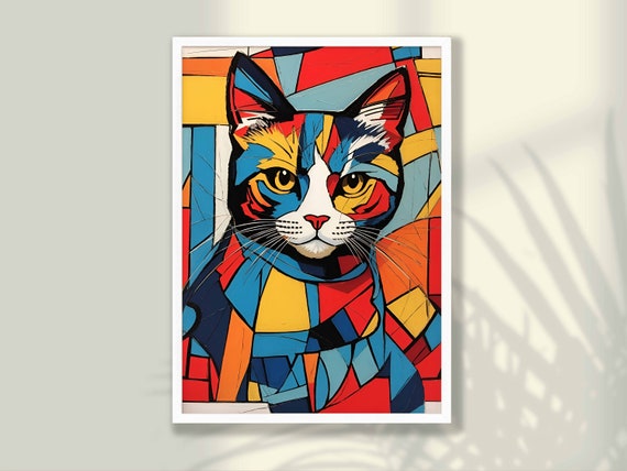 Cat Poster No1 Wall Art Illustration Lovers Gift Animal Print Decor Nursery