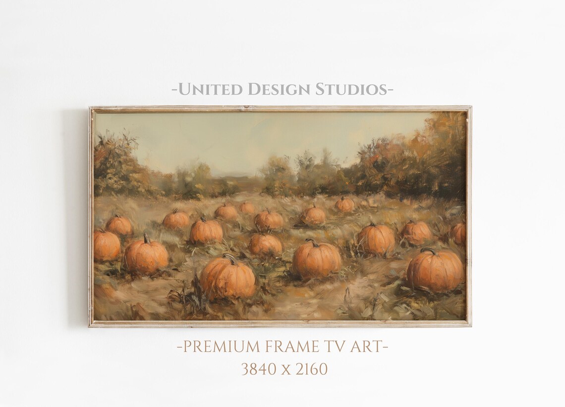 Fall Pumpkin Patch Art Print, Cottagecore Farmhouse