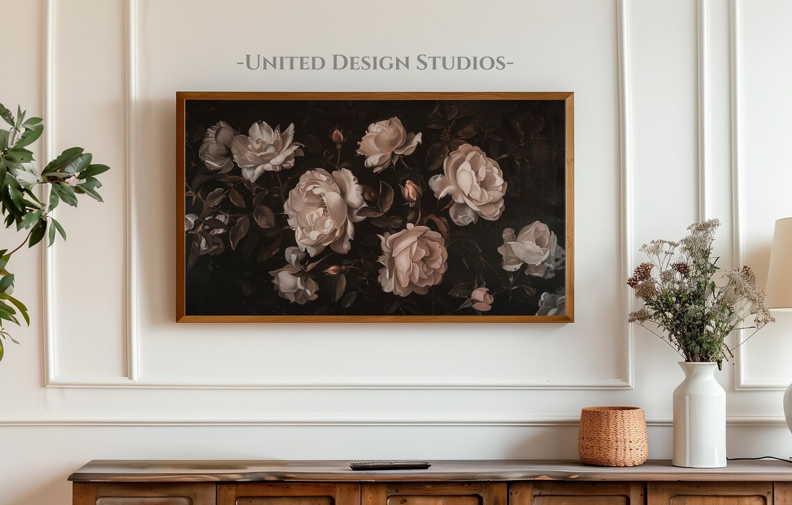 White Roses Valentine's Day Art Print, Baroque Floral - Image 4