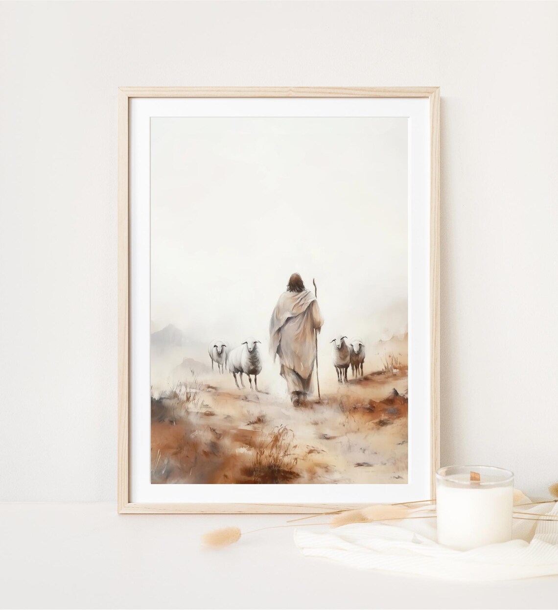 Jesus Faithful Good Shepherd Minimalist Christian Art - Image 4
