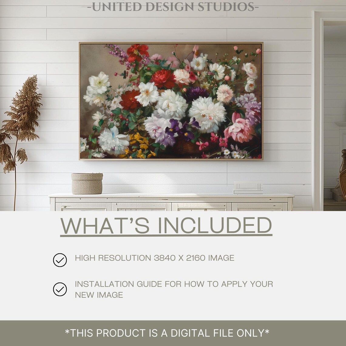 Colorful Floral Bouquet Oil Painting Romantic Flower Art Poster - Image 2