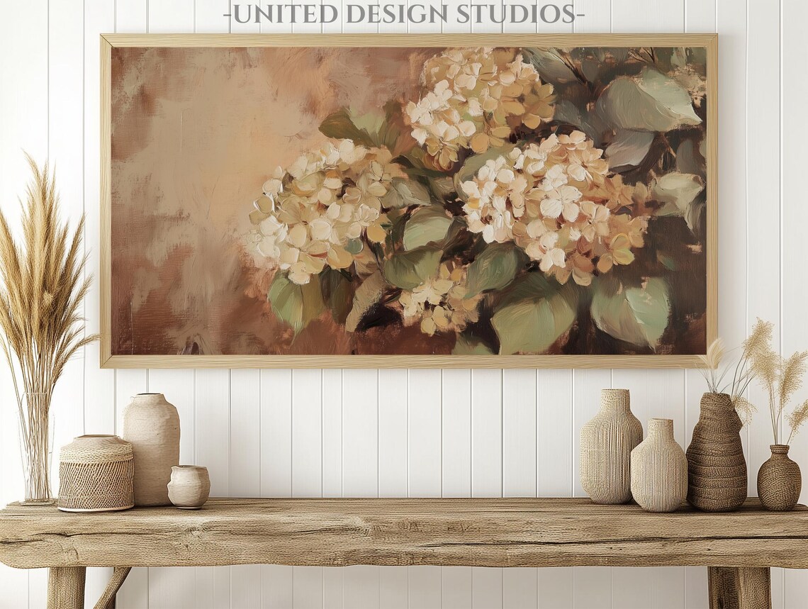 Fall Flowers Autumn Hydrangea, Farmhouse Art Print - Image 2