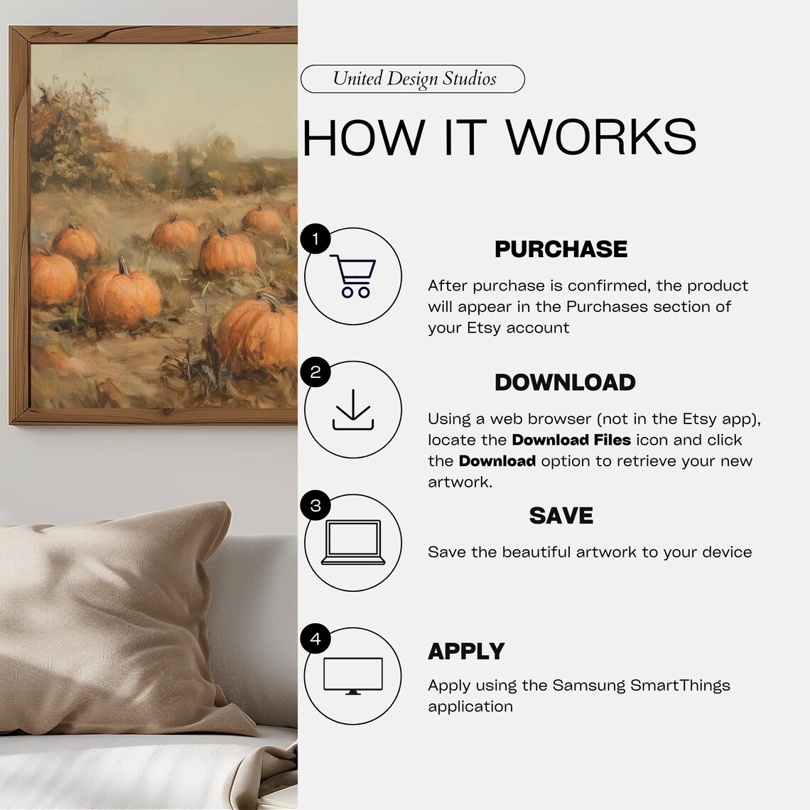 Fall Pumpkin Patch Art Print, Cottagecore Farmhouse - Image 2