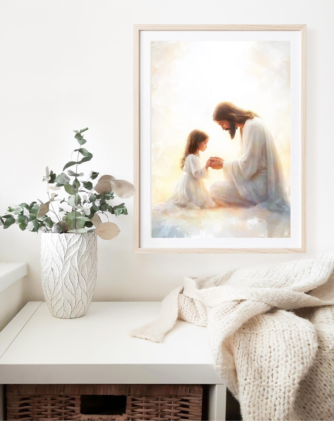 Jesus Christ With a Young Girl Christian Art Print - Image 2