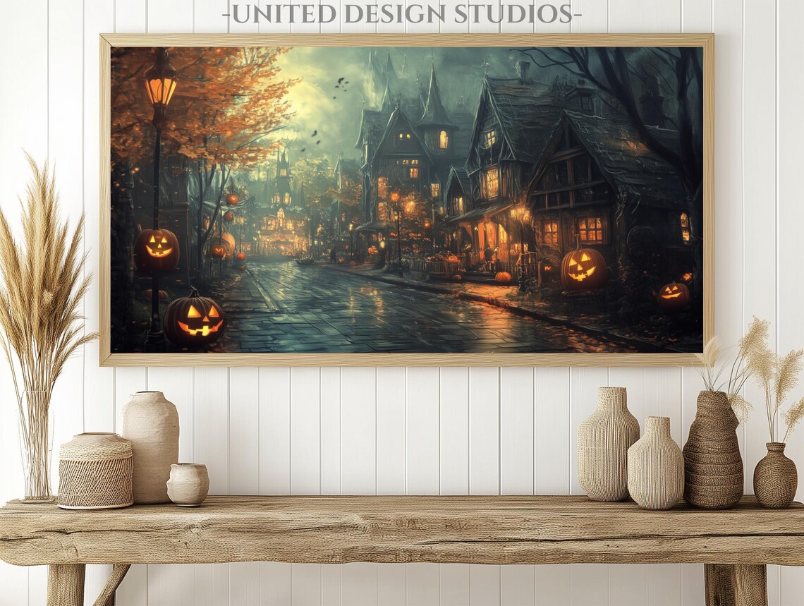 Halloween Town Halloween Art, Spooky Pumpkin Poster - Image 2