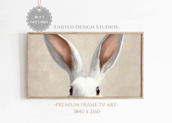 Easter Bunny Ears Art Print, Neutral Pastel Easter Decor