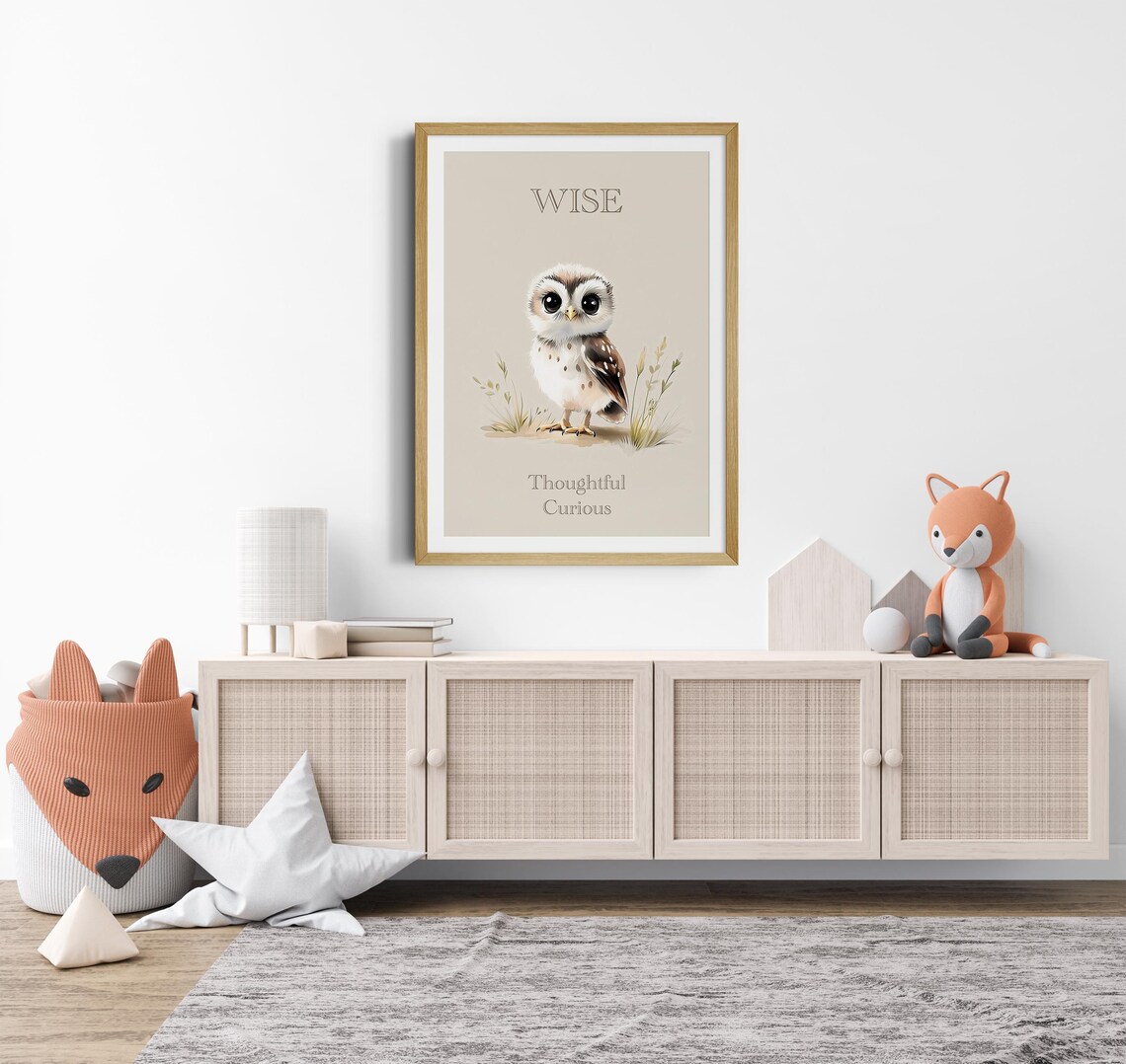 Owl Positive Traits Nursery Art Print, Affirmation Poster - Image 5