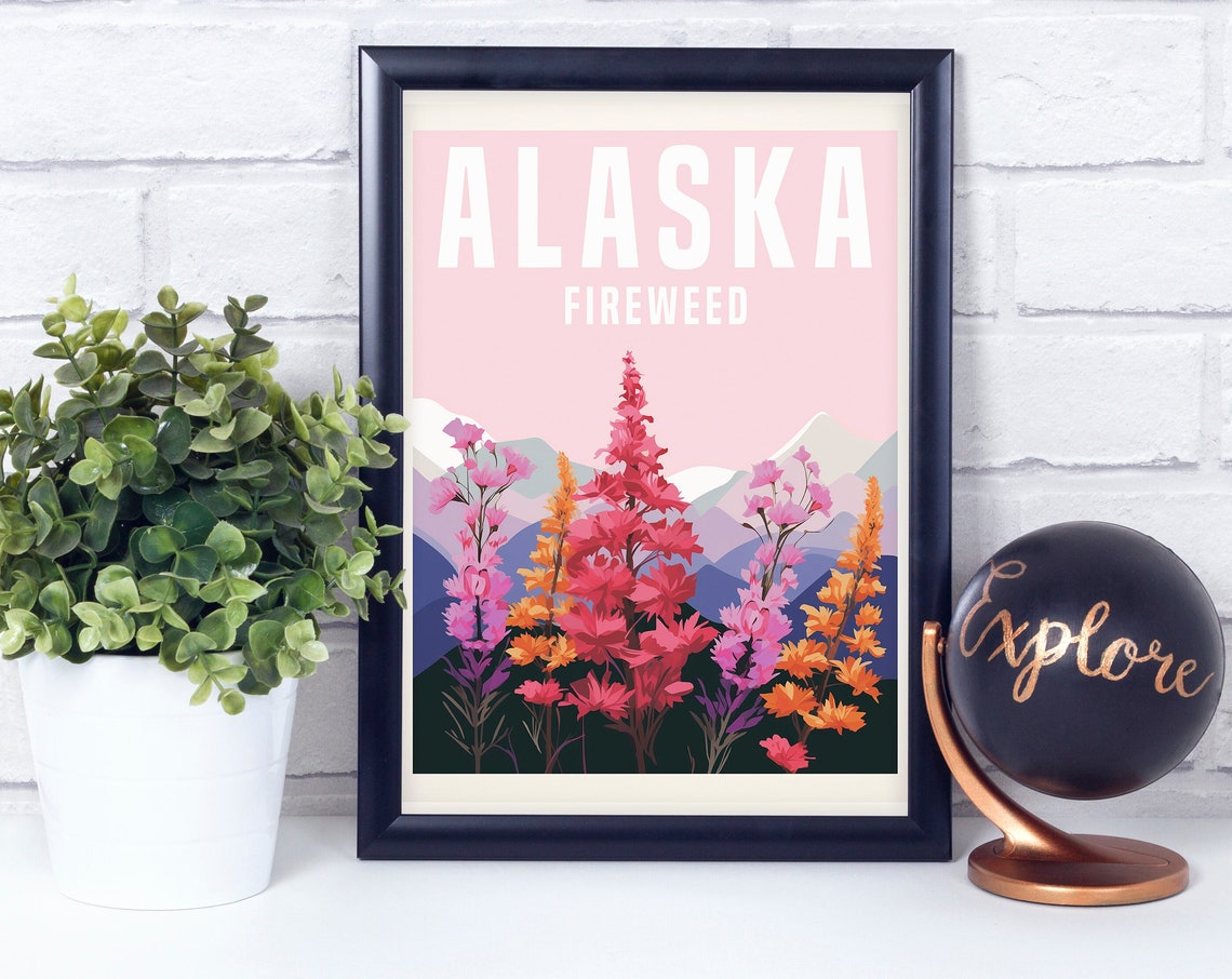 Fireweed Alaska Flower Poster Print