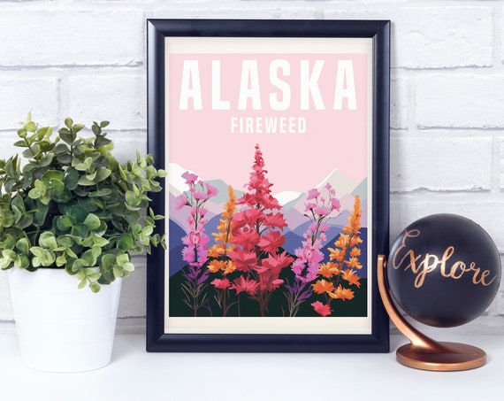 Fireweed Alaska Flower Poster Print