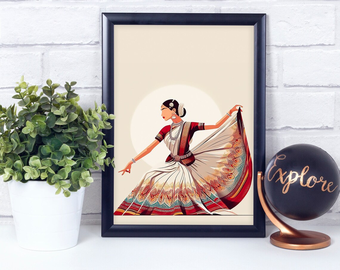 Traditional Dance Woman Art Style 2 Poster Print Home Dcor