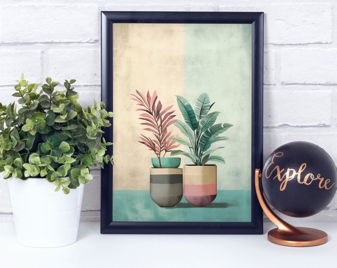 Botanical House Plant Poster Print Wall Dcor