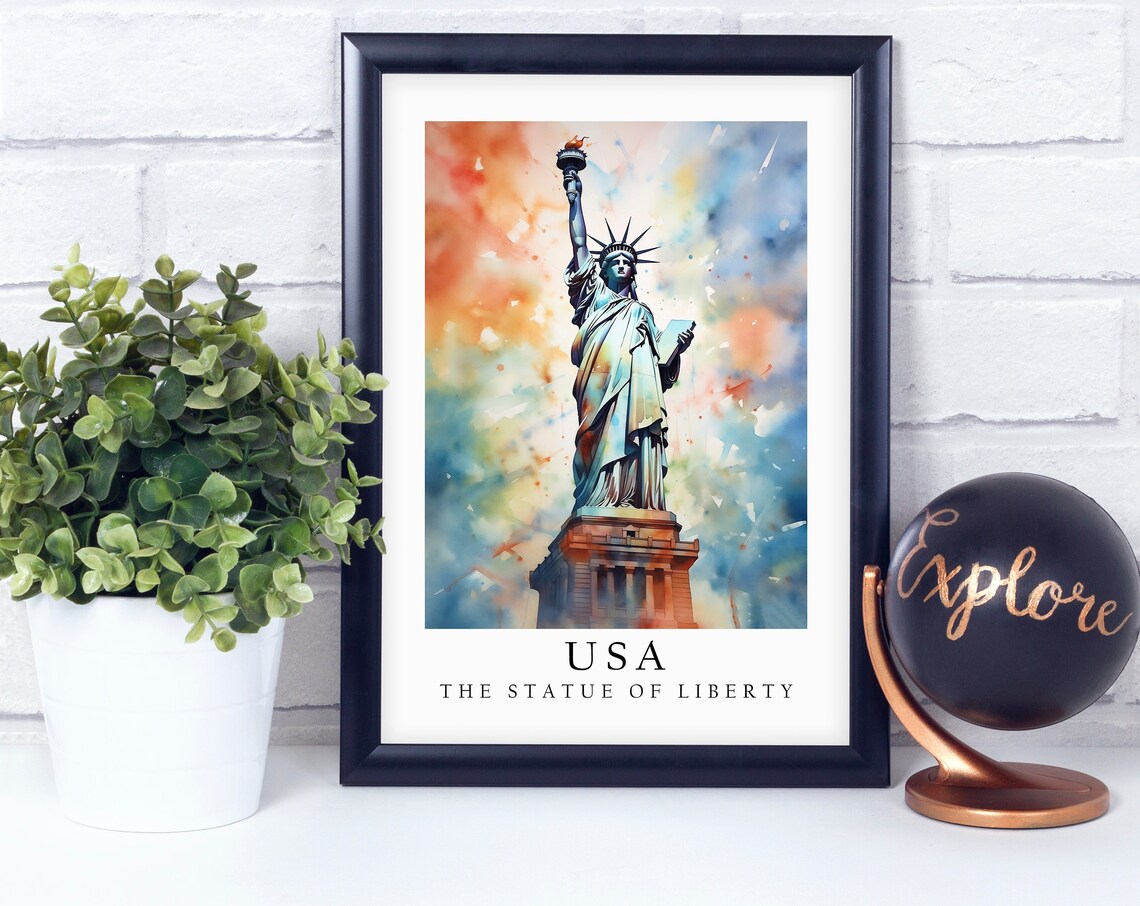 Statue of Liberty USA Travel Poster Print