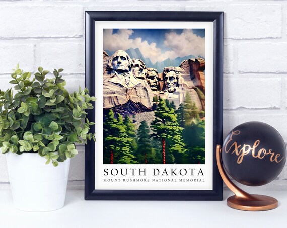 Mount Rushmore National Memorial South Dakota Granite Travel Poster