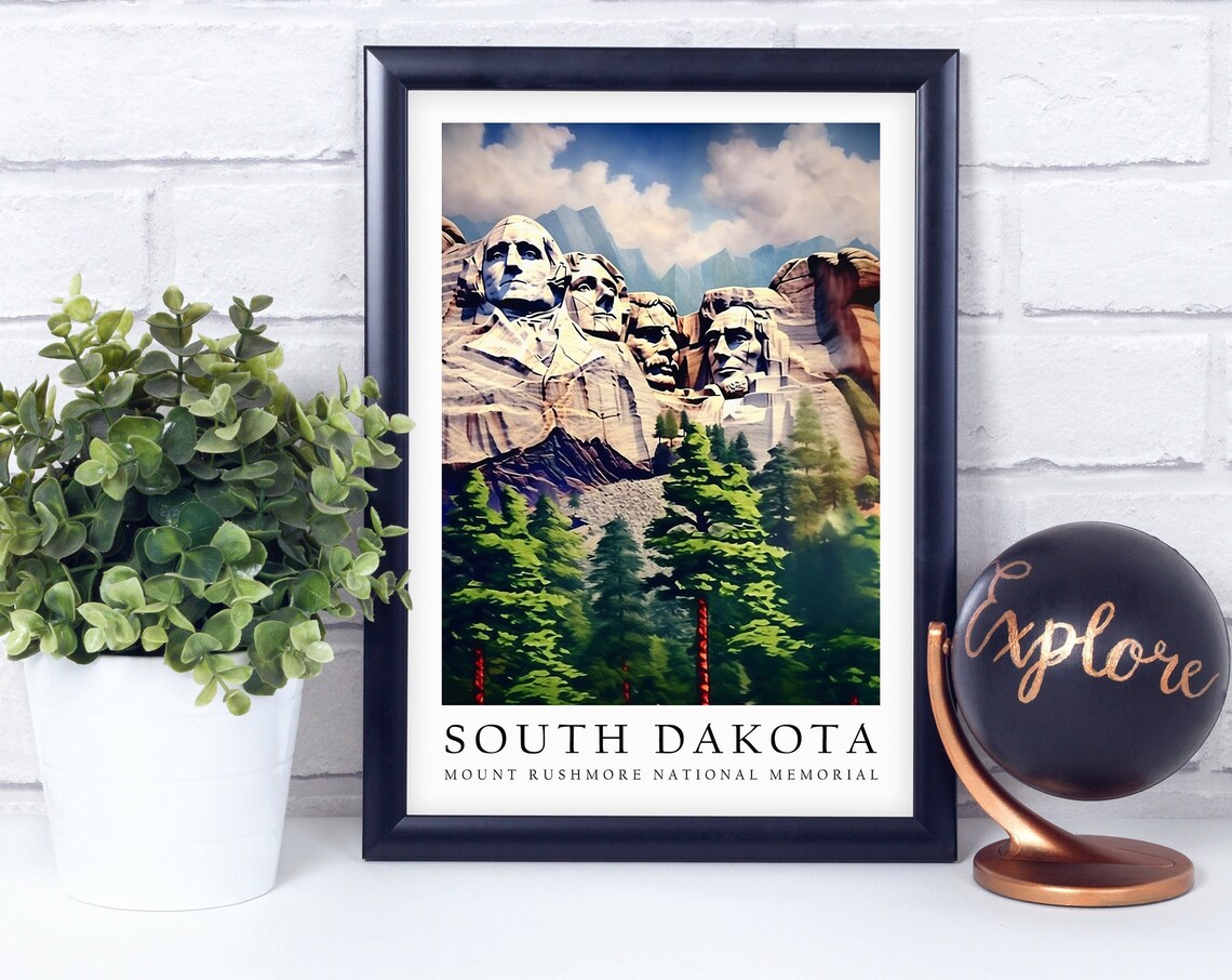 Mount Rushmore National Memorial South Dakota Granite Travel Poster