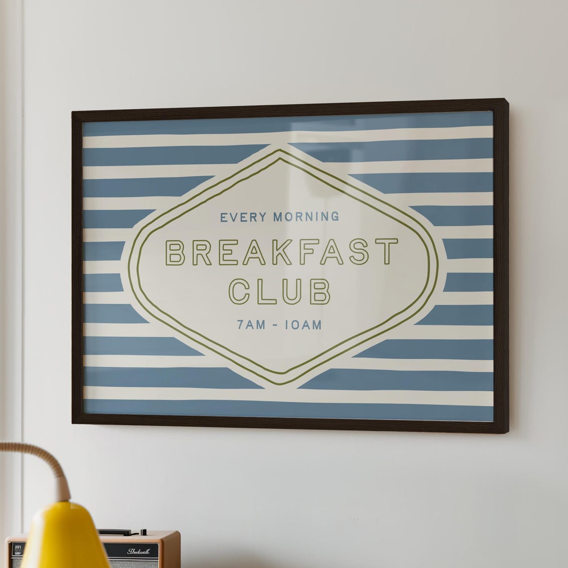 Every Morning Breakfast Club 7AM 10AM Retro Kitchen Sign Poster