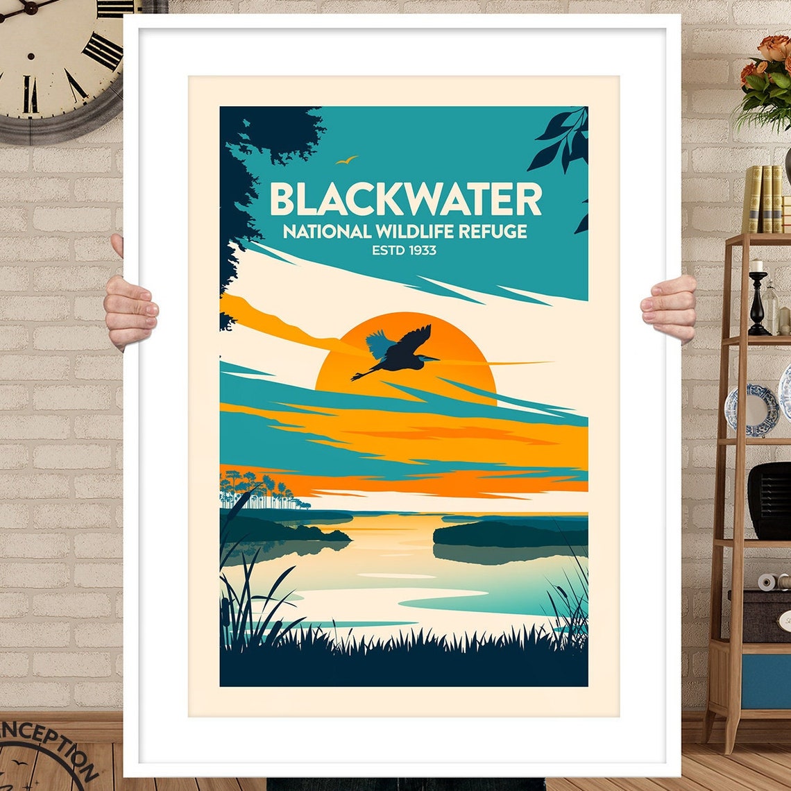 Blackwater National Wildlife Refuge Print Maryland Wall Art United States Poster Atlantic Flyway Travel Gift Wildlife Art Print