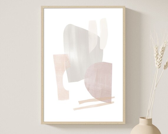 Modern Mid Century Art Wall Art Geometric Printabstract Minimalist Art Neutral Wall Art Beige Boho Decor Print