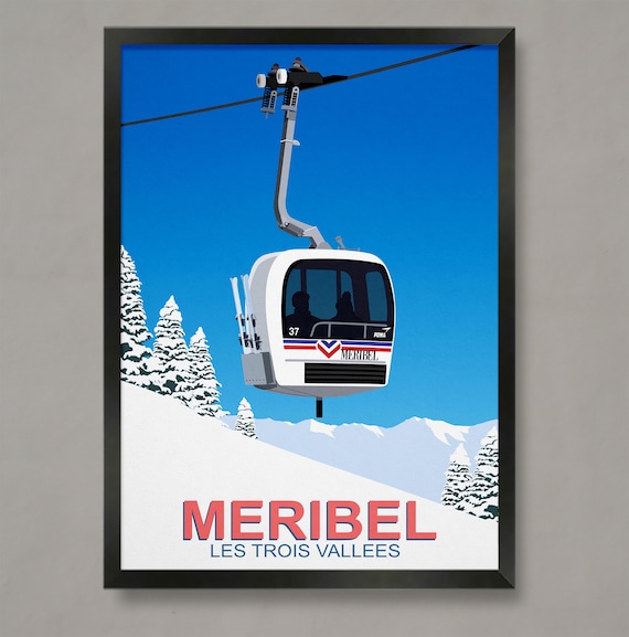Meribel Ski Resort Travel Poster, Ski Gifts