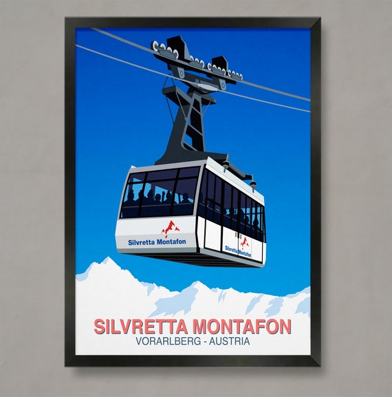 Silvretta Montafon Ski Poster Ski Resort Poster Ski Print Snowboard Poster Ski Gifts Ski Poster