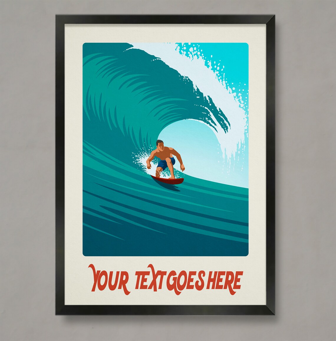 Personalised Surf Gift Custom Surf Art Print Surfing Poster Personalised Surfing Art Personal Surf Gift