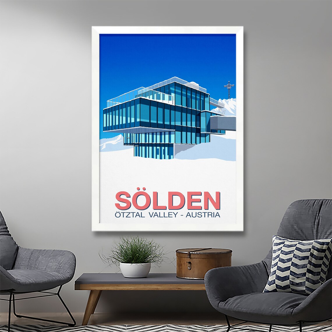 Solden Ski Resort Travel Poster, Ski Print - Image 2