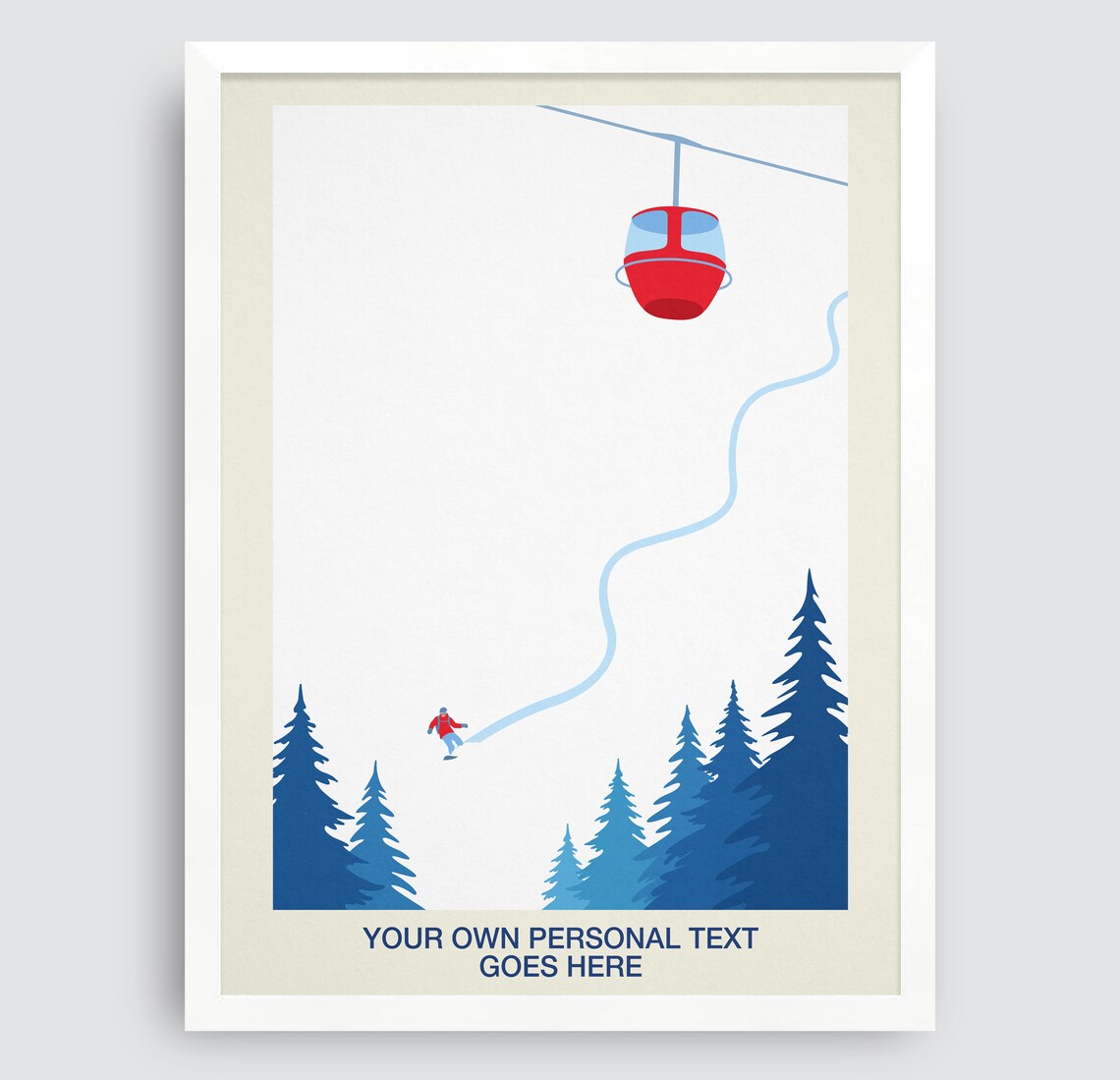Personalised Minimalist Snowboard Poster, Snowboarder - Image 4