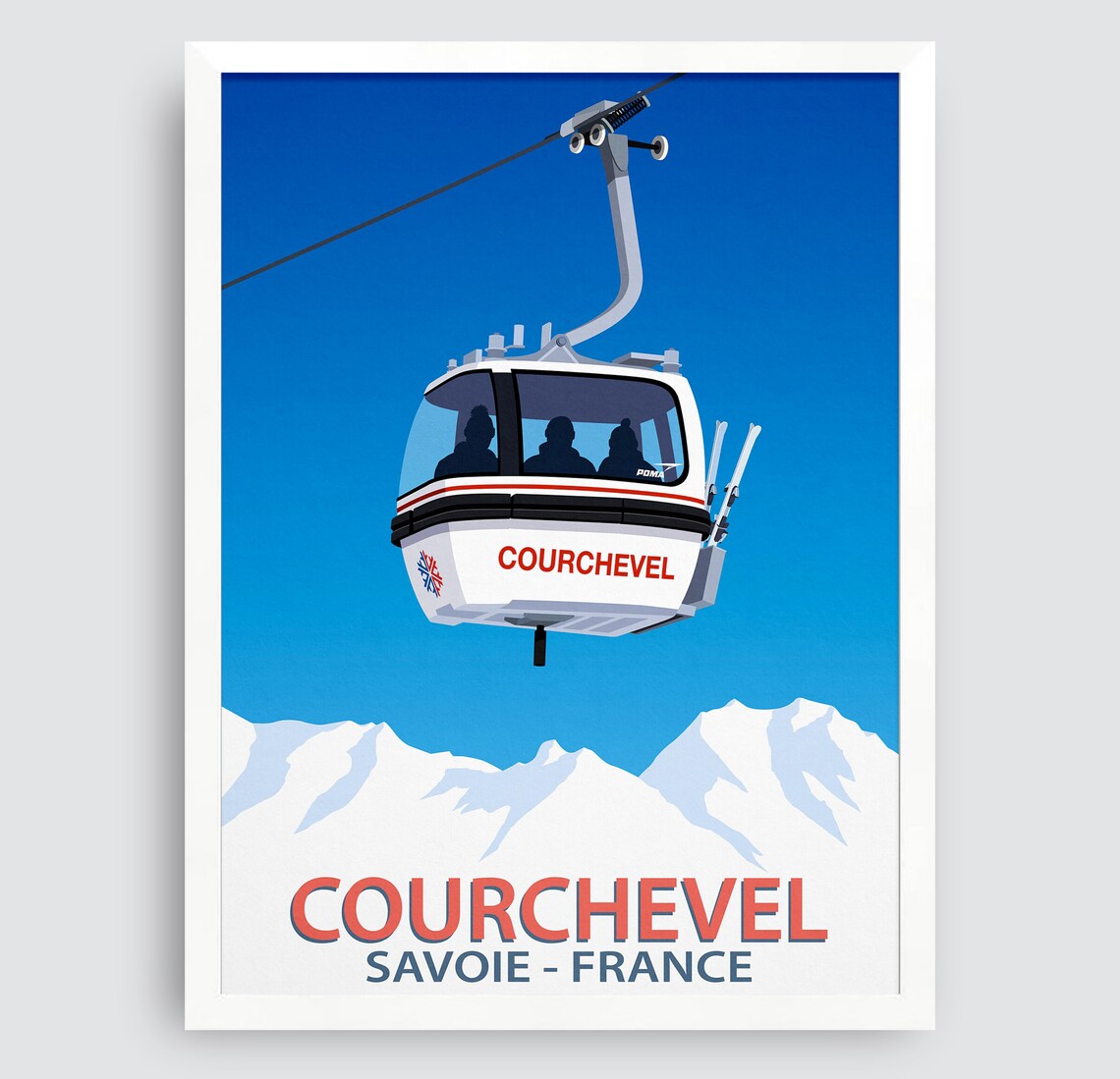 Courchevel Ski Resort Travel Poster, Ski Resort Art Print - Image 3