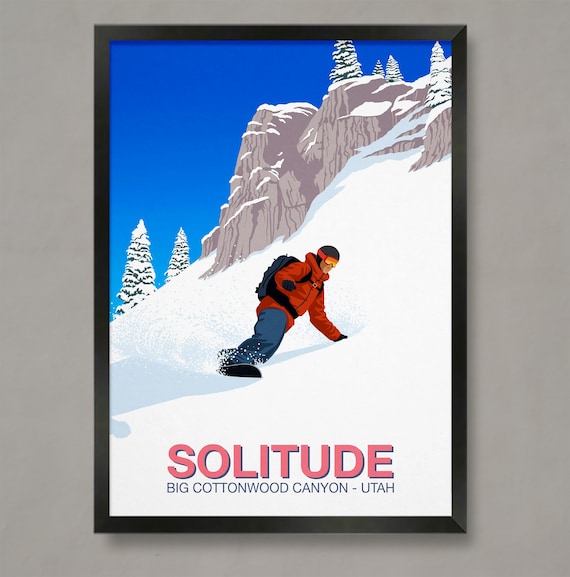 Solitude Snowboarder Ski Resort Travel Poster