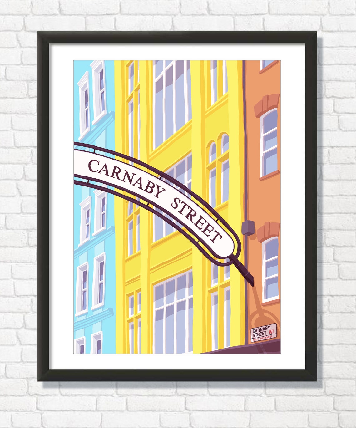 Carnaby Street London Arch Colorful Buildings City Art Print