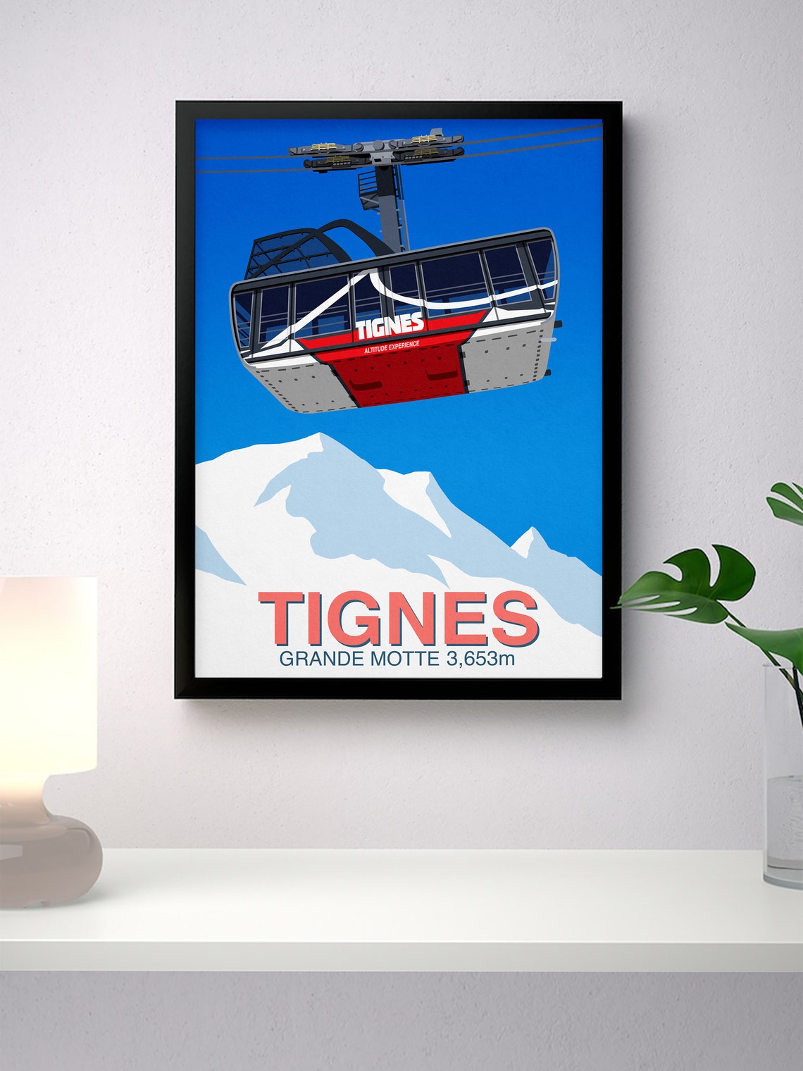 Tignes Grande Motte 3653m Cable Car French Alps Ski Resort Poster - Image 4