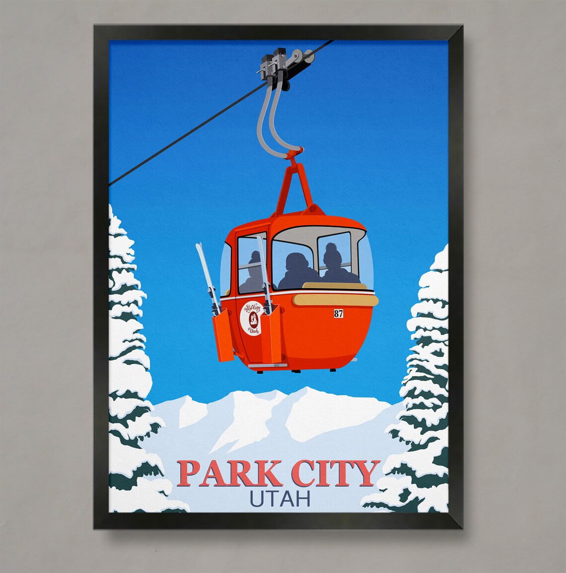 Park City Ski Resort Travel Poster, Ski Resort Print