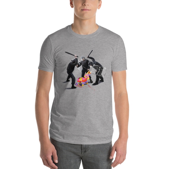 Riot Party Pinata Police Satirical Graphic Tee Short Sleeve Art Print