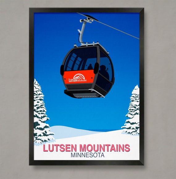 Lutsen Mountains Ski Poster Ski Resort Poster Ski Print Snowboard Poster Ski Gifts Ski Poster