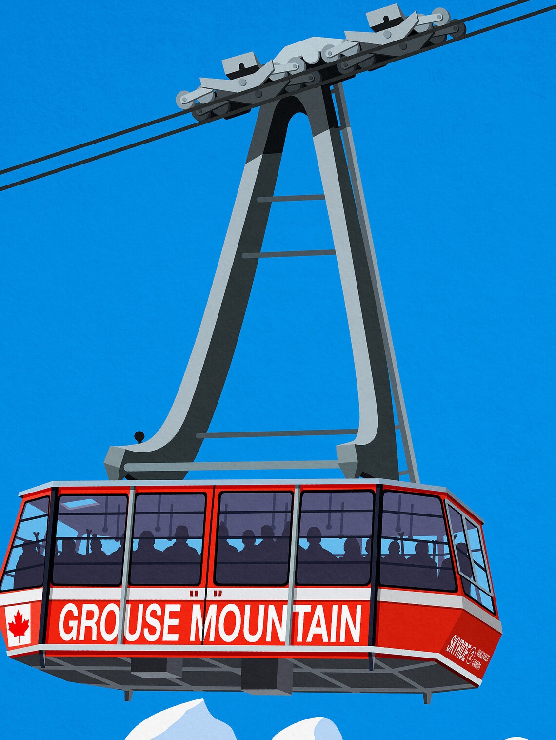 Grouse Mountain Ski Poster, Mountain Resort Travel Poster - Image 2