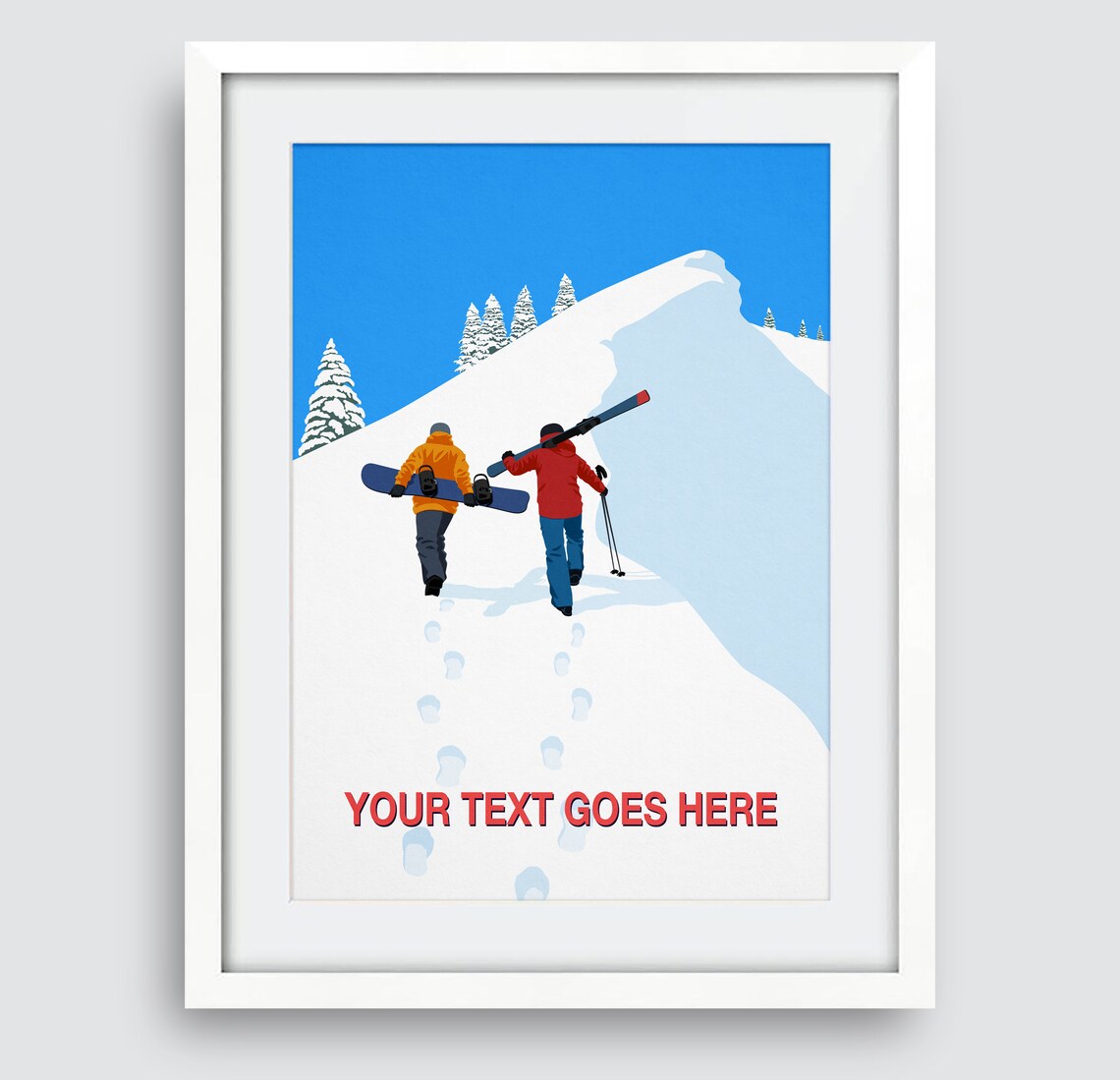 Personalized Ski Art Poster, Custom Ski Gift - Image 4