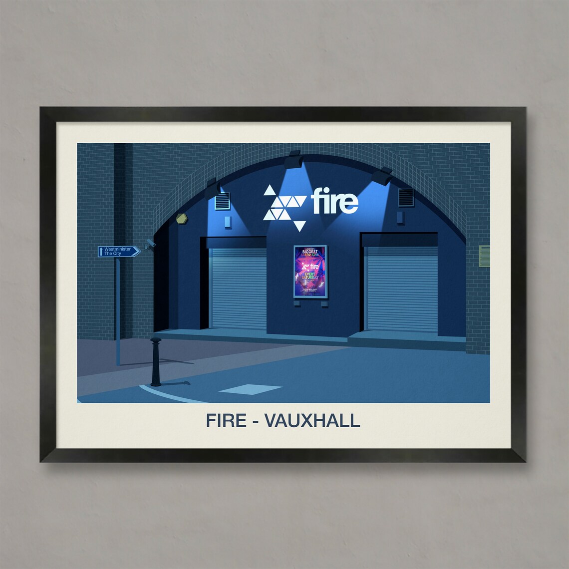 Fire Vauxhall London Nightclub Electronic Music Venue Wall Art