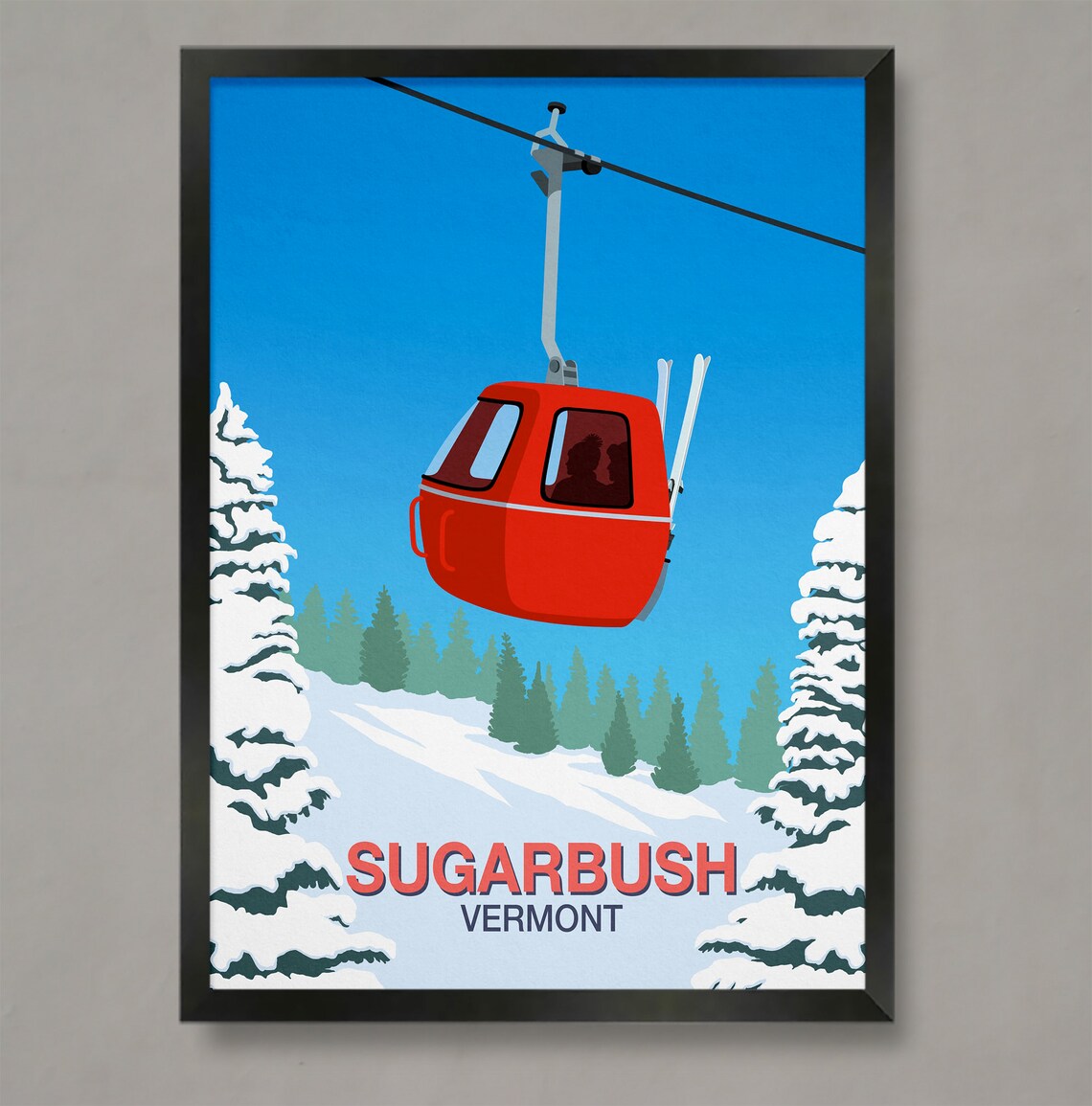 Sugarbush Ski Resort Travel Poster, Ski Resort Decor