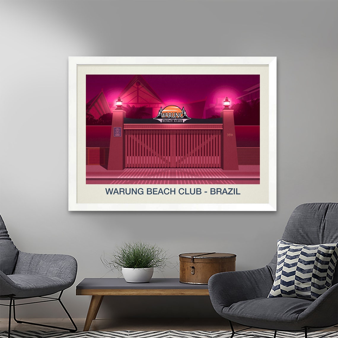 Warung Beach Club Poster Nightclub Prints Warung Beach Club Warung Beach Club Print Warung Beach Club Poster Warung Beach Club Brazil - Image 2