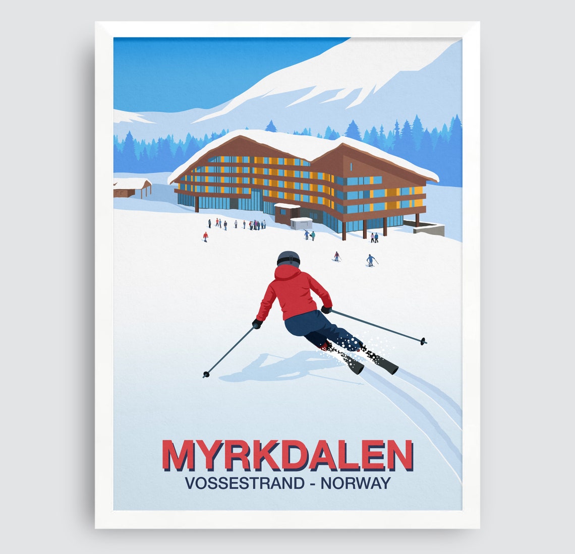 Myrkdalen Ski Poster Ski Resort Poster Ski Print Snowboard Poster Ski Gifts Ski Poster Myrkdalen Myrkdalen Ski Resort Myrkdalen Ski - Image 4