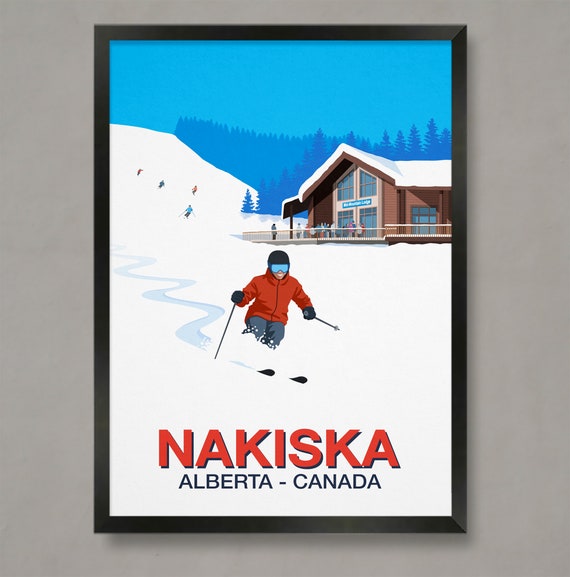 Nakiska Ski Resort Poster Nakiska Ski Print Skiing Poster Ski Posters Ski Resort Poster Ski Gifts Ski Poster Nakiska
