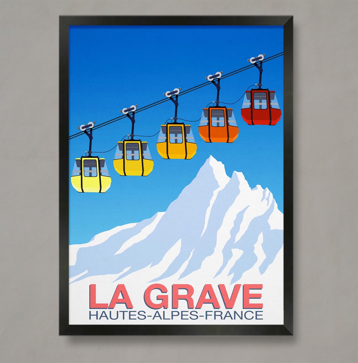 La Grave Ski Resort Travel Poster, Ski Resort Print
