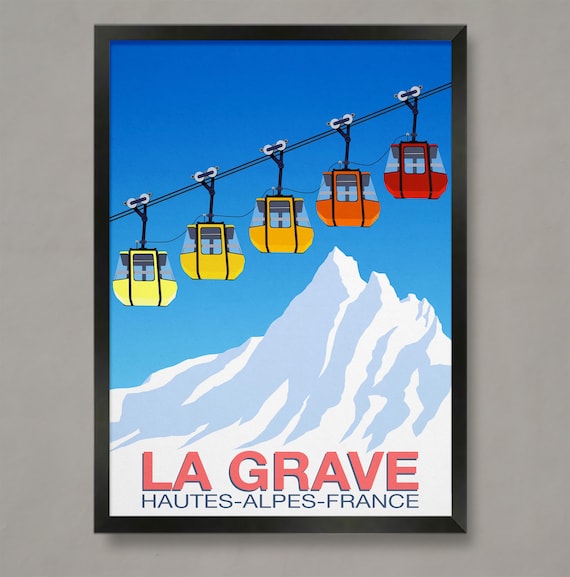 La Grave Ski Resort Travel Poster, Ski Resort Print