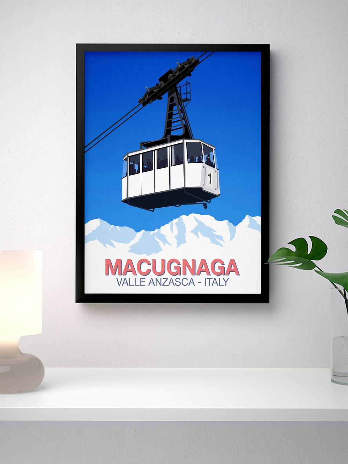 Macugnaga Ski Resort Travel Poster, Mountain Landscape - Image 2