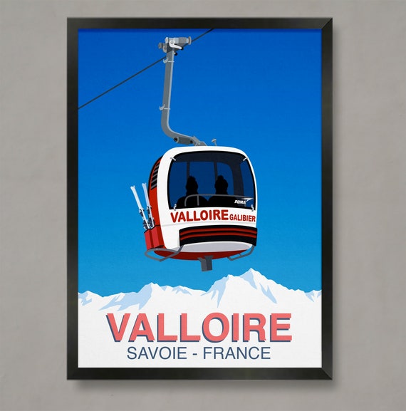 Valloire Ski Poster Ski Resort Poster Ski Print Snowboard Poster Ski Gifts Ski Poster