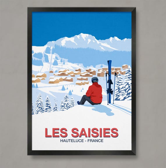 Les Saisies Ski Poster Ski Resort Poster Ski Print Ski Gifts Ski Poster Les Saisies Ski Resort Les Saisies Skiing Poster Ski Art